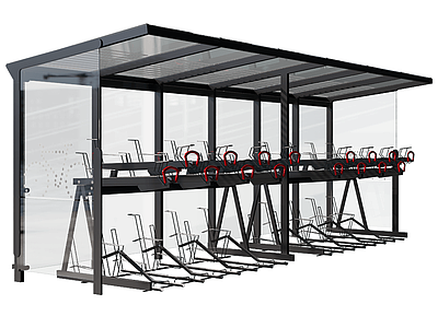 现代户外停车棚