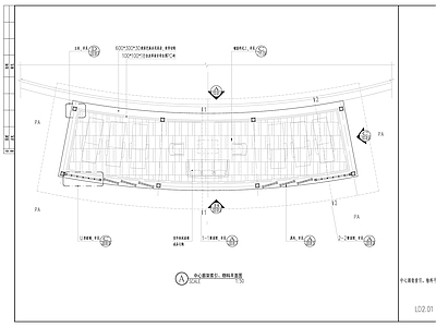 现代弧形景观屏风廊架 施工图