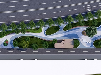 现代曲线街头小游园