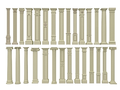 欧式古典罗马柱 石膏柱 雕花柱