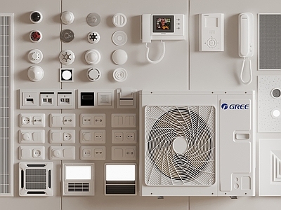家用电器组合 空调 可视电话 空调口