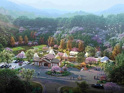 新中式美丽乡村小公园