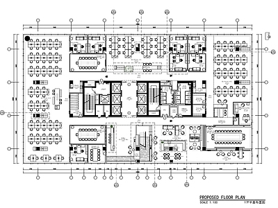 3800㎡办公室室内 施工图