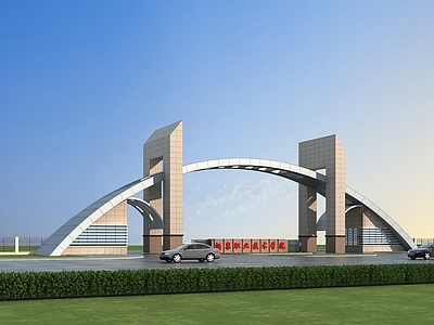 现代入口大门 大门建筑 学校大门 厂区大门 学校入口 厂区入口