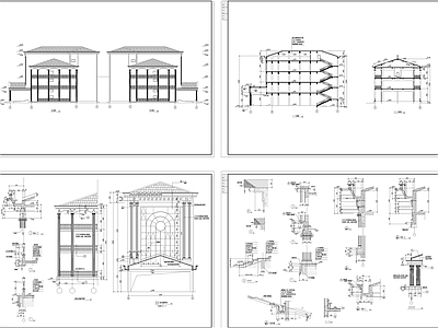 欧式简约会展中心建筑 施工图 展销厅 展台