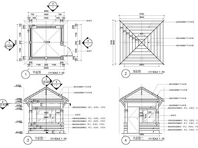 仿木外立面门卫建筑图 施工图