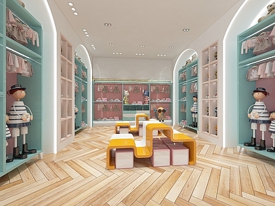 现代儿童服装店 卡通玩偶 玩具礼品店