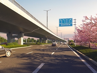 现代市政道路 高架桥 公路设施 马路 立交桥