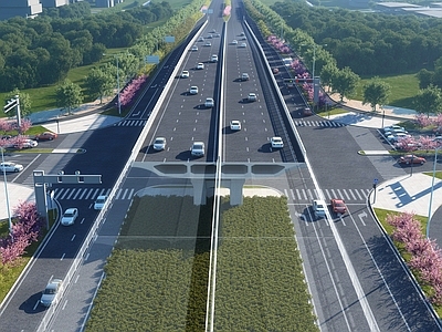 现代市政公路 高架桥 道路设施 立交桥