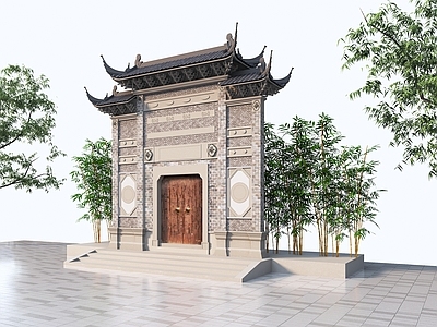 中式牌坊牌楼 砖雕门头 门头景墙雕塑