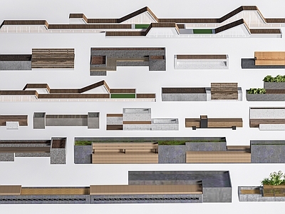 现代景观座椅 户外长椅 条形椅 公共座椅 户外座凳 异形座椅