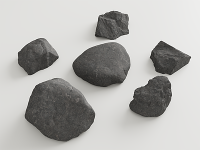 现代石头 石 石 黑山石 石块