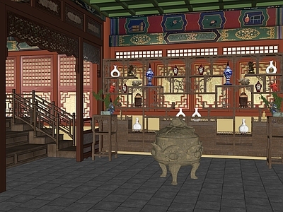 中式博物馆内部 明清内景