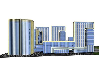 现代办公园区建筑群 建筑群 平顶