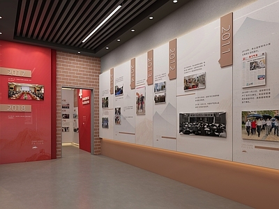 现代党建展厅 历史博物馆 发展历程文化墙 大事记 红色革命