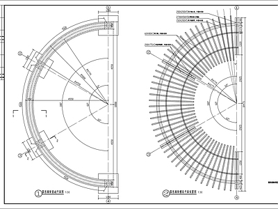 现代弧形廊架 施工图
