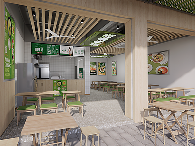 现代快餐店 简餐店 头