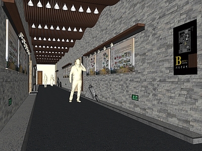 现代红色文化党建展厅过道