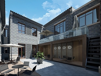 新中式休闲书屋 庭院