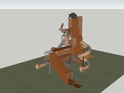龟兔赛跑主题户外儿童滑梯 无动力儿童游乐设施