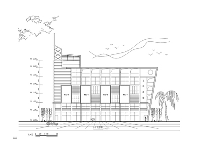 现代简约六层商业建筑平立面建筑 施工图