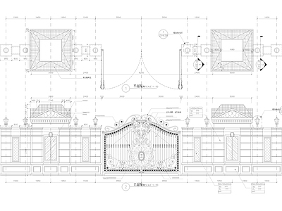19款园林铁艺大门 施工图