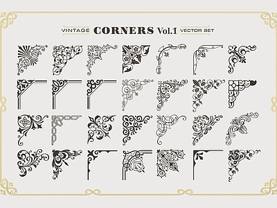 欧式花纹 角纹理 边框 分割线 复古花纹 分割线 镂空雕花 装饰图案
