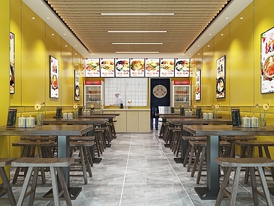 现代拉面馆 餐厅 兰州拉面餐饮店