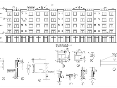 现代简约多层住宅建筑结构图 施工图