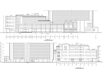 现代二层汽车销售中心建筑 施工图 展销厅