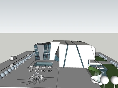 现代展览馆建筑 艺术馆 博物馆