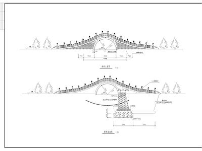 古典石桥建筑图 施工图