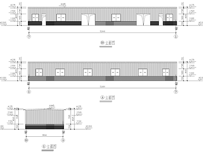 单层工地临时设施仓库办公工业建筑CAD 施工图