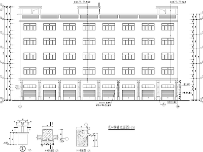 五层框架结构丙类厂房车间工业建筑 施工图