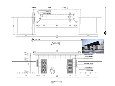 现代入口大门 施工图