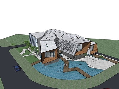 现代展览馆建筑 美术馆 艺术馆 博物馆