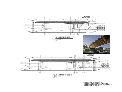 现代入口廊架 施工图