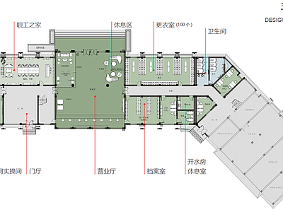 现代电力公司办公楼彩平图