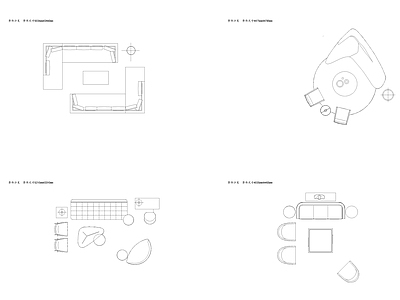 现代简约沙发 大型多人坐组合 异形平面图库 图块 图集 施工图