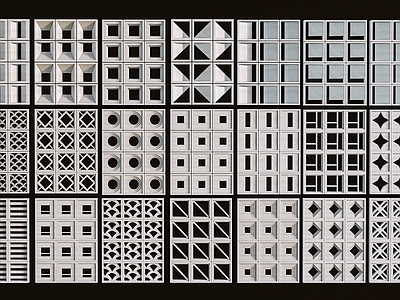 现代预制砖隔断 屏风 隔断墙 预制砖 水泥镂空隔断 水泥砖 成品砖