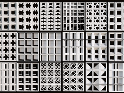 现代预制砖隔断 屏风 隔断墙 预制砖 水泥镂空隔断 水泥砖 成品砖
