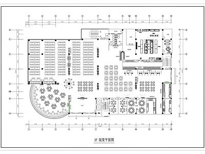 1F饭堂平面布局图 施工图
