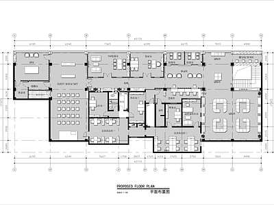 600㎡典当行平面布置图 施工图