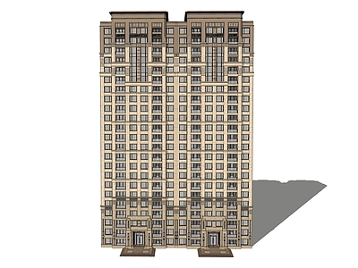 现代住宅小区建筑 施工图 效果图