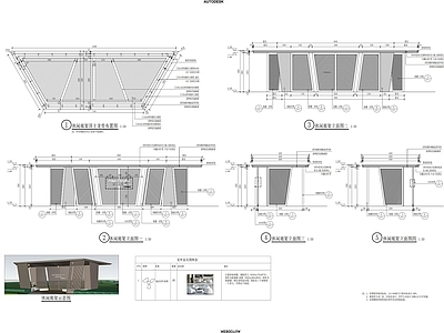 休闲廊架详图 施工图