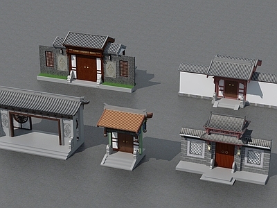 新中式入口大门 住宅大 小区入口
