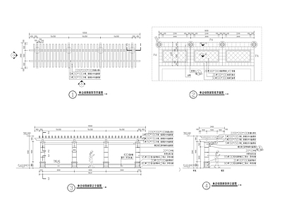 欧式简约室外单边绿荫廊架详图 施工图