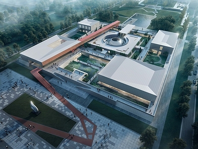 现代风格文化建筑 廉政教育基地
