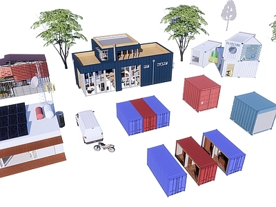 现代集装箱餐饮建筑