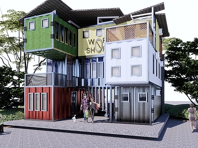 现代集装箱商业建筑